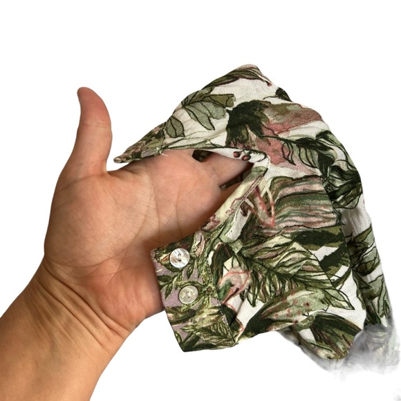 Ulla Popken botanical multicolored print long sleeve tunic top SZ 28 - Picture 5 of 11